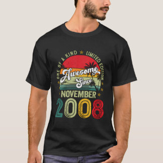 Awesome Since November 2008 15Th Birthday Gifts 15 T-Shirt