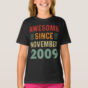 Awesome Since November 2009 Vintage Birthday T-Shirt
