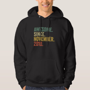 Awesome Since November 2010 12th Birthday Gifts 12 Hoodie