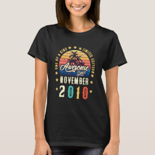Awesome Since November 2010 Vintage 11th Birthday T-Shirt