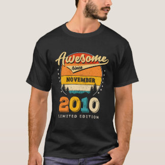 Awesome Since November 2010 Vintage Birthday T-Shirt