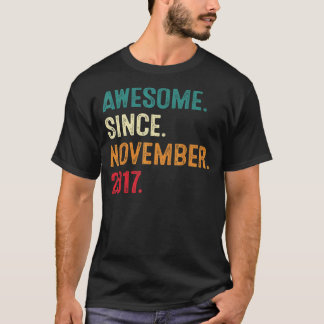 Awesome Since November 2017 5th Birthday  5 Year O T-Shirt