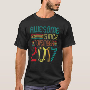 Awesome Since November 2017 5th Birthday Retro 5 Y T-Shirt