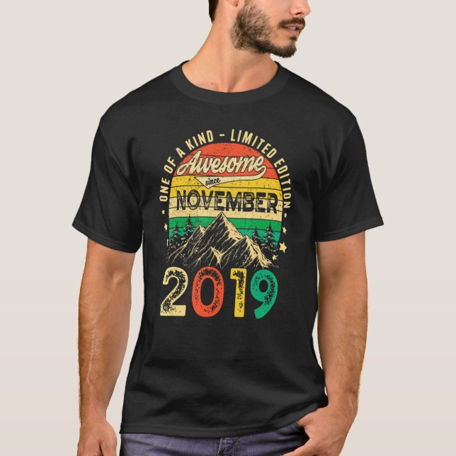 Awesome Since November 2019 3rd Birthday 3 Years O T-Shirt (Front)