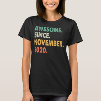 Awesome Since November 2020 2nd Birthday  2 Year O T-Shirt