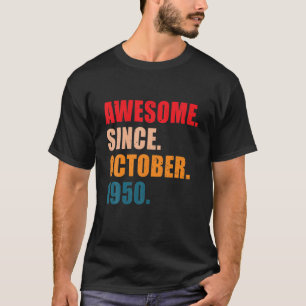 Awesome Since October 1950 Vintage Personalised Bi T-Shirt
