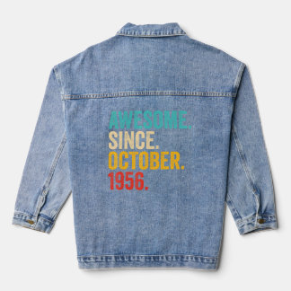 Awesome Since October 1956 66 Years Old  66th Birt Denim Jacket