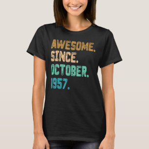 Awesome Since October 1957 Vintage 65th Birthday T-Shirt