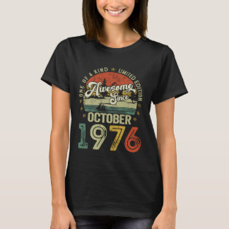 Awesome Since October 1976 Vintage Retro 49th Birt T-Shirt