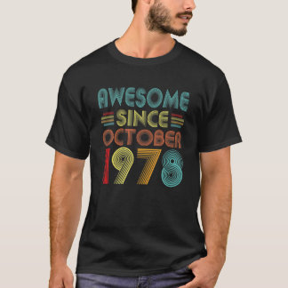 Awesome Since October 1978 44 Year Old Vintage 44T T-Shirt
