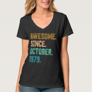 Awesome Since October 1979 Vintage 43rd Birthday T-Shirt