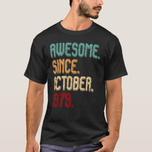 Awesome since October 1979 vintage 43th Birthday T-Shirt
