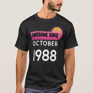 Awesome Since October 1988 Birthday 1988 October V T-Shirt