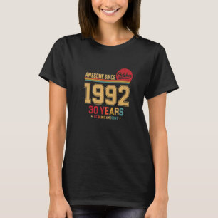 Awesome Since October 1992 Vintage Retro 30th Birt T-Shirt