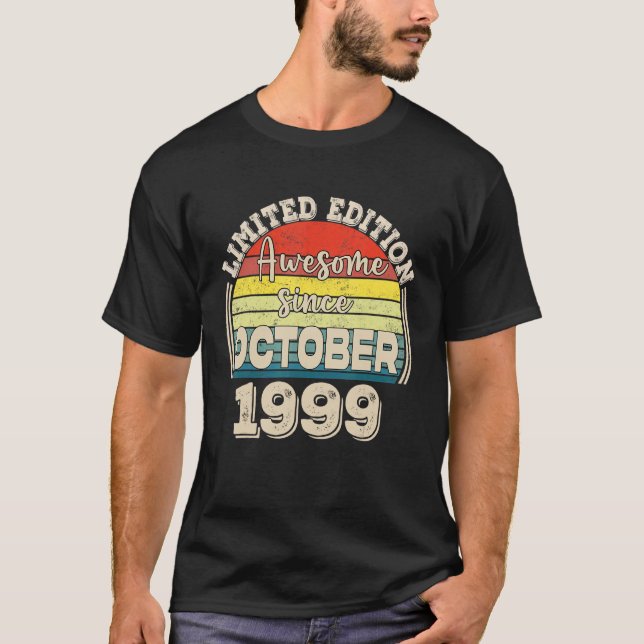 Awesome Since October 1999 Born in October Dad Mum T-Shirt (Front)