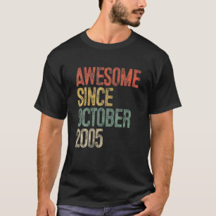 Awesome-Since-October 2005 15Th Birthday Gifts 15- T-Shirt