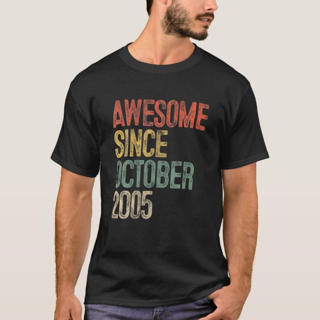 Awesome-Since-October 2005 15Th Birthday Gifts 15- T-Shirt (Front)