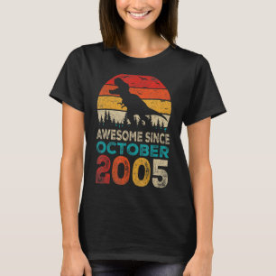 Awesome Since October 2005 17th Birthday Boy Dinos T-Shirt