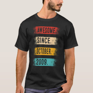Awesome Since October 2009 13 Years Old 13th Birth T-Shirt