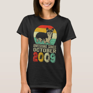 Awesome Since October 2009 13th Birthday Dog T-Shirt