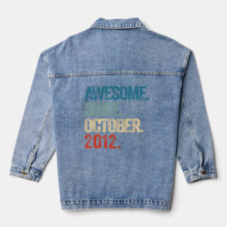 Awesome Since October 2012 10 Year Old 10th Birthd Denim Jacket