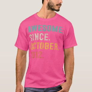Awesome Since October 2012 10th Birthday Gifts 10 T-Shirt