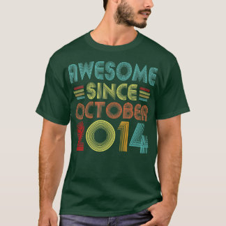 Awesome Since October 2014 8 Year Old Vintage 8th T-Shirt