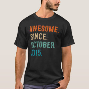 Awesome Since October 2015 7th Birthday 7 Year Old T-Shirt