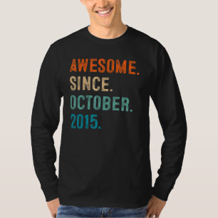 Awesome Since October 2015 7th Birthday 7 Year Old T-Shirt