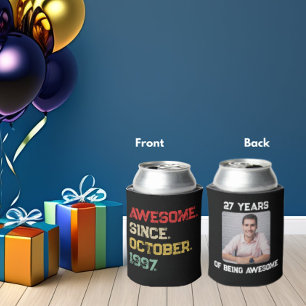 Awesome Since Personalised Custom Birthday Gift Can Cooler