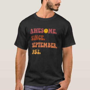 Awesome Since September 1952 Retro Groovy 70 Year T-Shirt