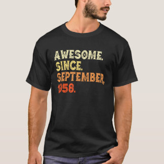 Awesome Since SEPTEMBER 1958 61st Birthday  Retro T-Shirt