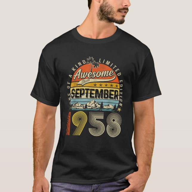 Awesome Since September 1958 65 Years Old T-Shirt (Front)