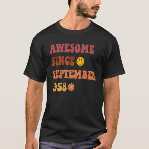 Awesome Since September 1958 Retro Groovy 64 Year  T-Shirt