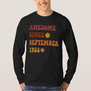 Awesome Since September 1958 Retro Groovy 64 Year T-Shirt