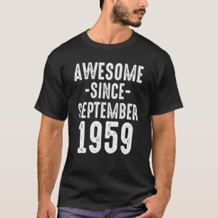 Awesome Since September 1959 Dad Mum 63rd Birthday T-Shirt