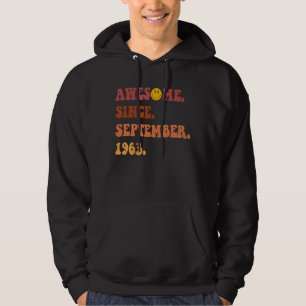 Awesome Since September 1963 Retro Groovy 59 Year Hoodie