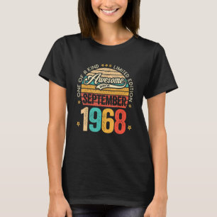 Awesome Since September 1968 54 Years Old 54th Bir T-Shirt