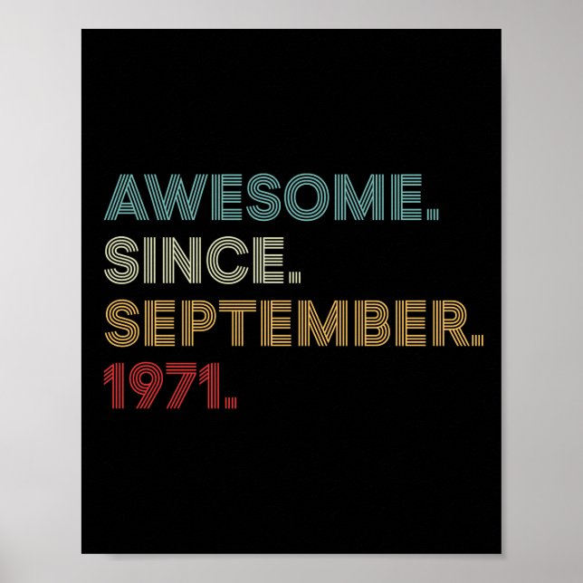 Awesome Since September 1971 Birthday Poster (Front)
