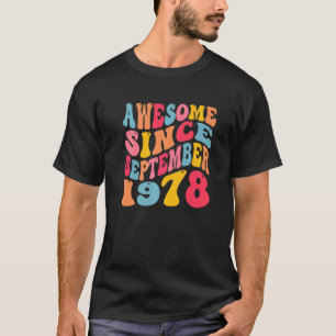 Awesome Since September 1978 44 Years Retro 44th B T-Shirt