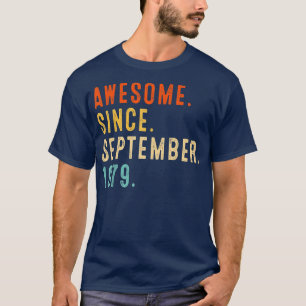 Awesome Since September 1979 Vintage 43rd Birthday T-Shirt