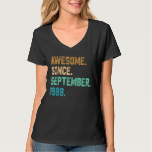 Awesome Since September 1988 Vintage 34th Birthday T-Shirt