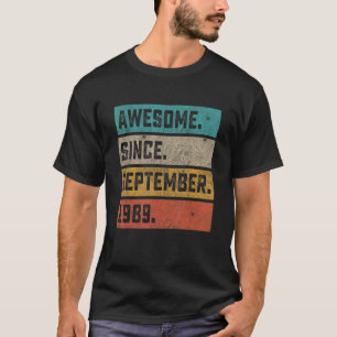 Awesome Since September 1989 Vintage 33rd Birthday T-Shirt