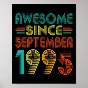Awesome Since September 1995 Years 30th Bday Funny Poster