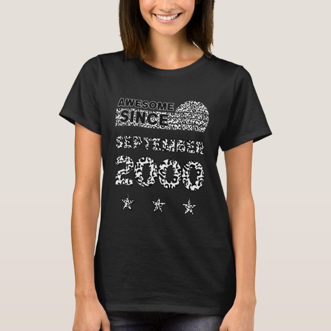 Awesome Since September 2000 Leopard 2000 Septembe T-Shirt (Front)