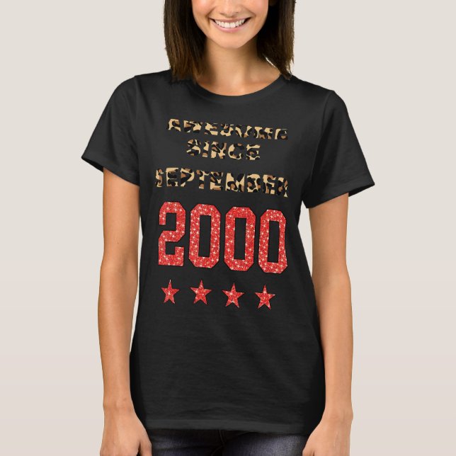 Awesome Since September 2000 Leopard 2000 Septembe T-Shirt (Front)