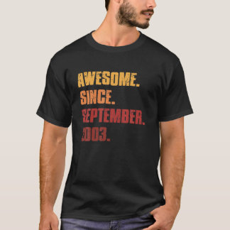 Awesome Since September 2003 Birthday 18Th Debutan T-Shirt