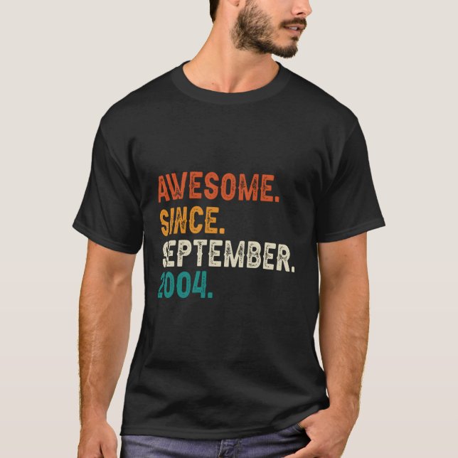 Awesome Since September 2004 19Th 19 Years T-Shirt (Front)