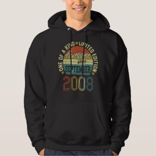 Awesome Since September 2008 14 Yrs Old 14th Birth Hoodie