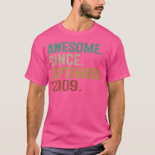 Awesome Since September 2009 Vintage 13th Birthday T-Shirt